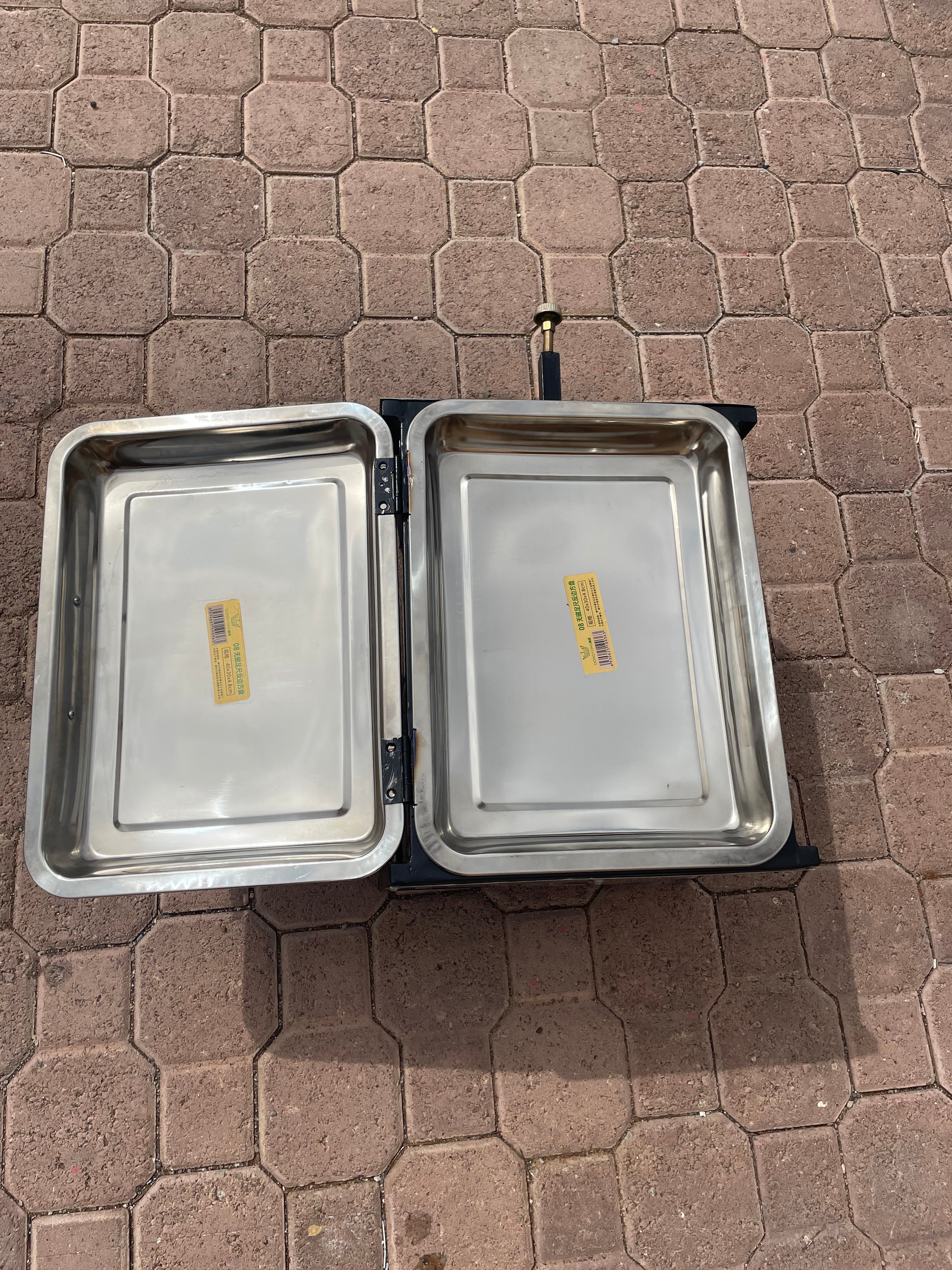 30x40cm  شواية المضبي اطباق ستانلس ستيل  بغطاء